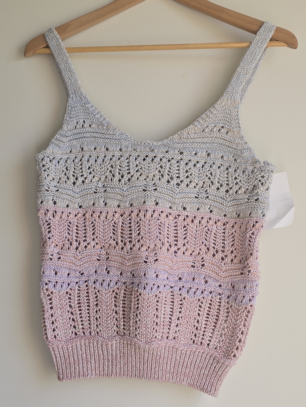 NWT Black Tape Crocheted Knit Tank Size S - Picture 2 of 5